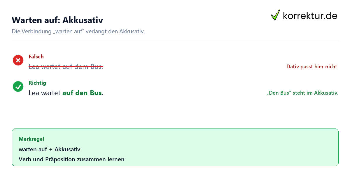 Verben mit Präpositionen sicher verstehen: warten auf mit Akkusativ