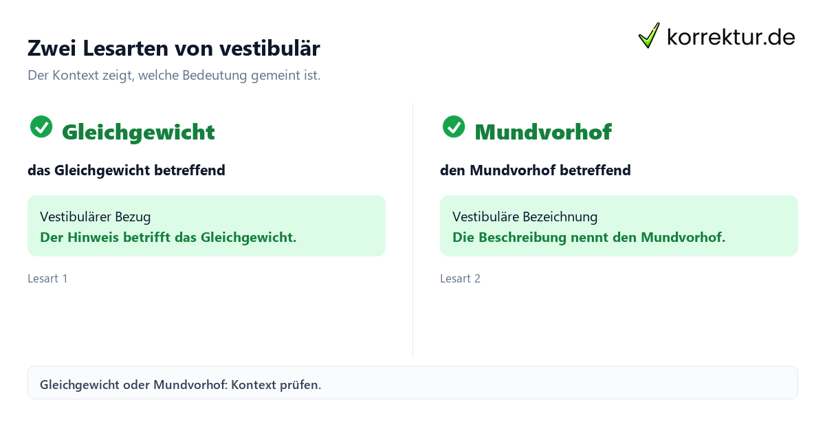 Was bedeutet „vestibulär“? Die zwei Bedeutungen im Vergleich