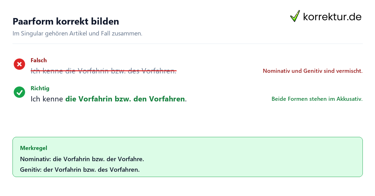 Vorfahre richtig gendern: Paarform im Satz korrekt einsetzen