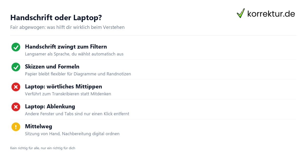 Handschrift oder Laptop? Vorlesung mitschreiben: Handschrift oder Laptop im Vergleich