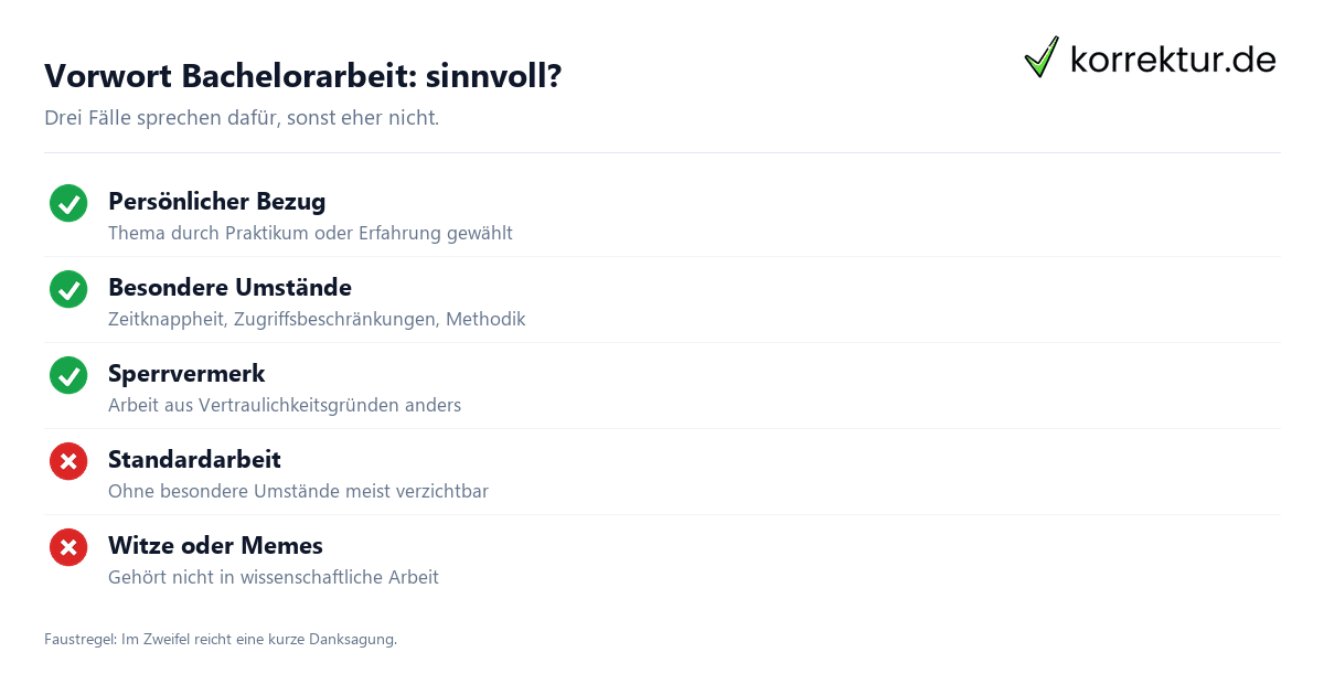 Vorwort Bachelorarbeit