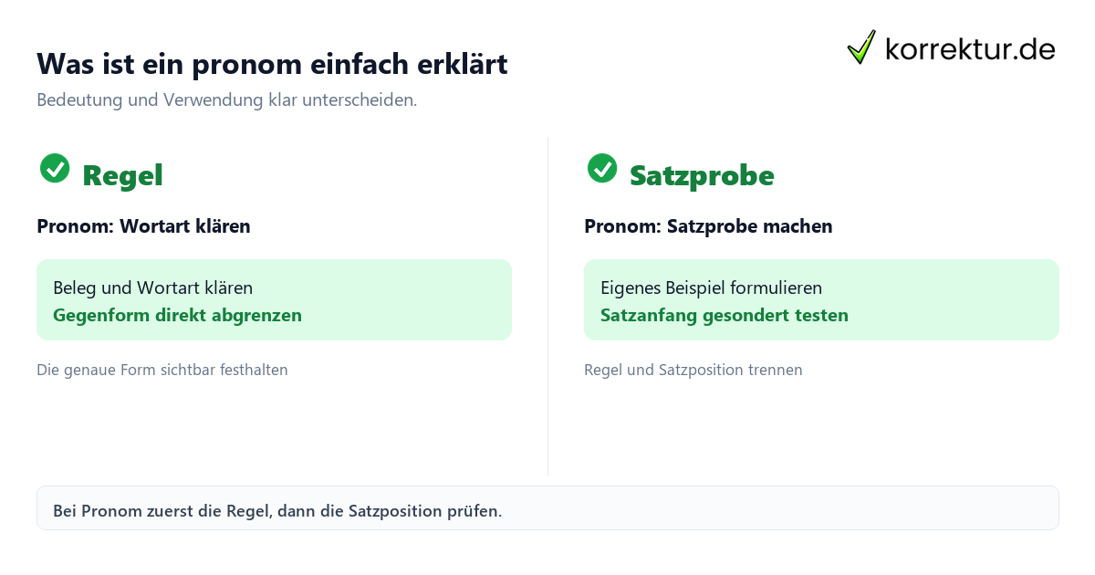 Was ist ein pronom einfach erklärt mit Bedeutung und passender Verwendung im Vergleich