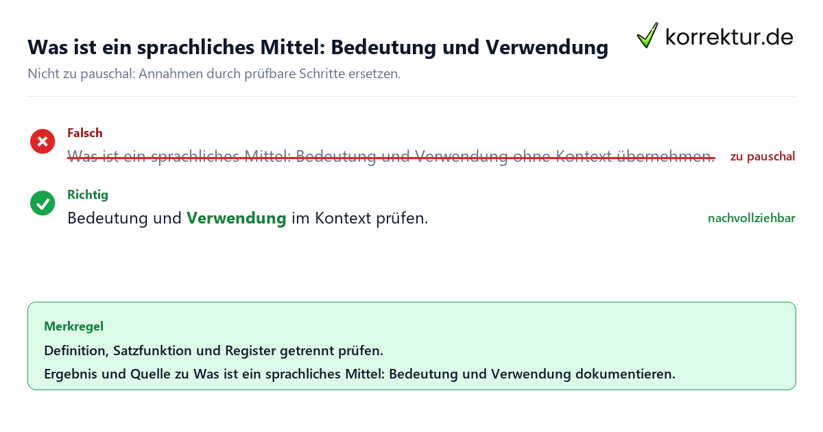 Ungeeignete und belastbare Vorgehensweise bei Was ist ein sprachliches Mittel: Bedeutung und