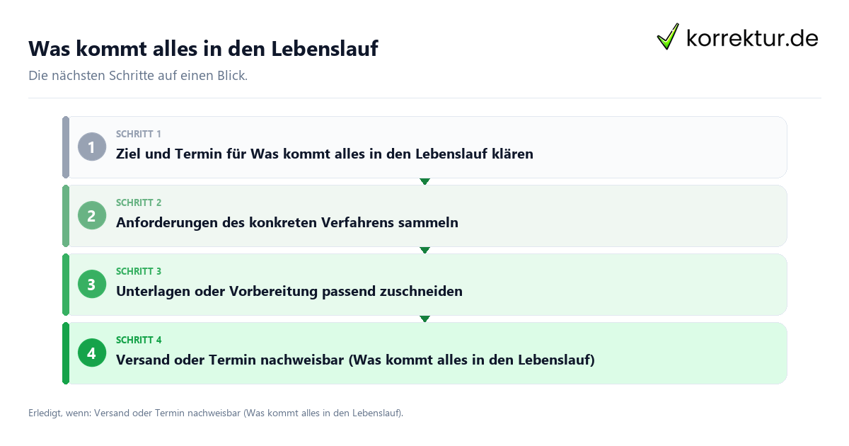 Was kommt alles in den Lebenslauf Was kommt alles in den Lebenslauf mit einem Ablauf aus Prüfung, Kontakt und Dokumentation