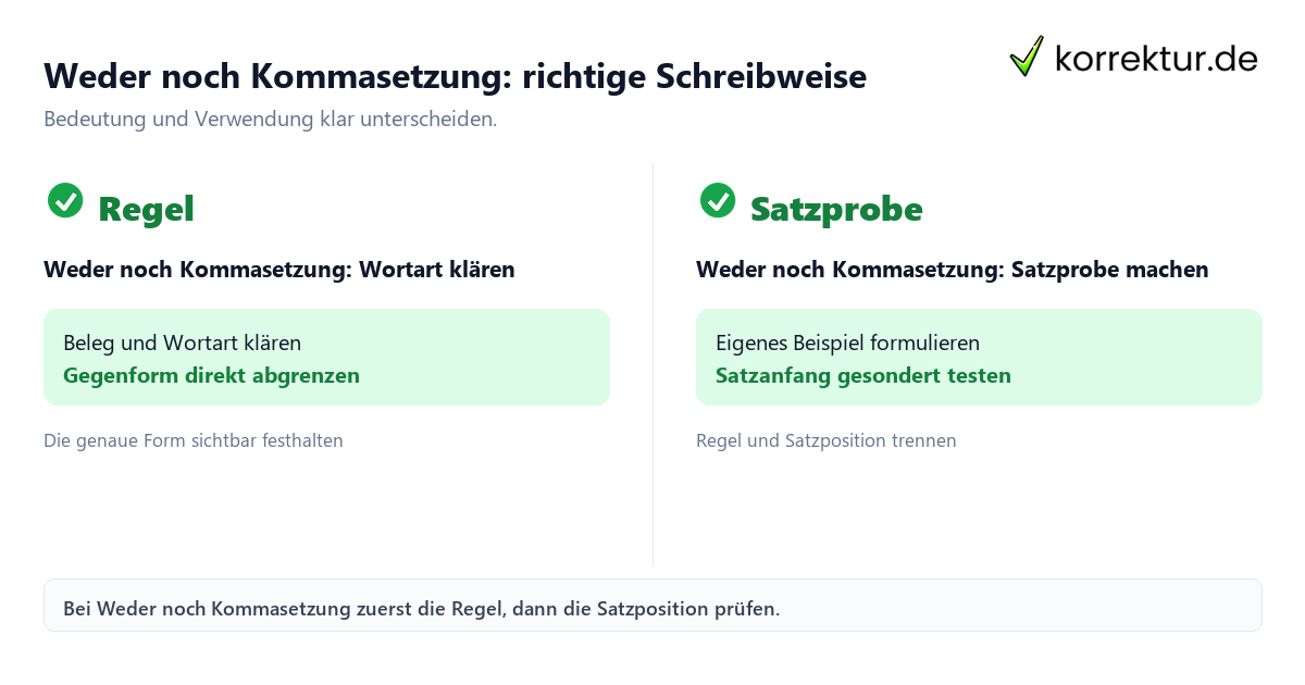 Weder noch Kommasetzung: richtige Schreibweise Weder noch Kommasetzung: richtige Schreibweise mit Bedeutung und passender Verwendung im Vergleich
