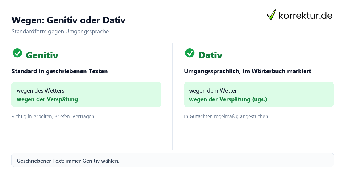 wegen Dativ oder Genitiv