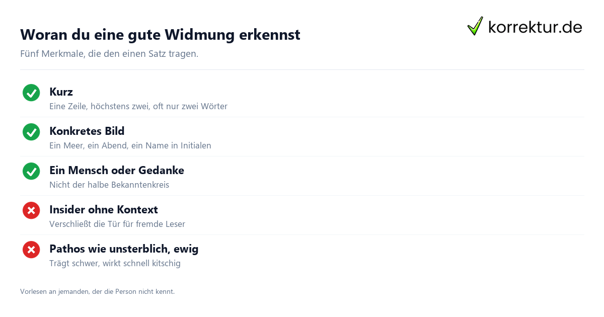 Widmung schreiben: Checkliste für den einen Satz vorn im Buch