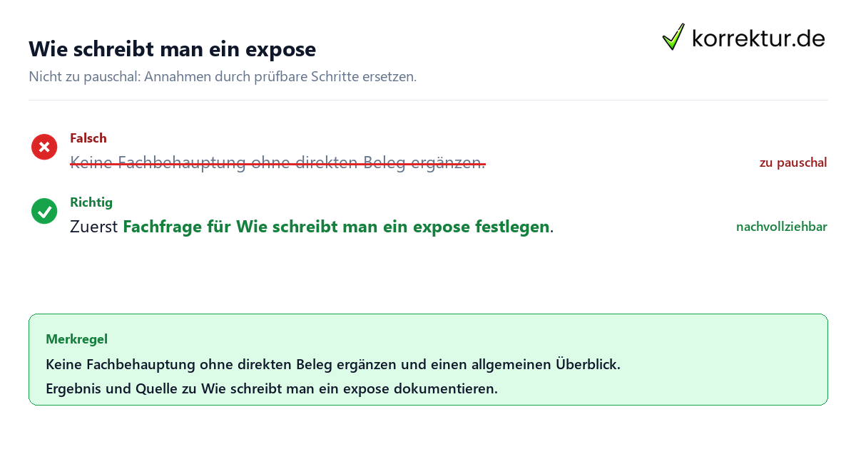 Wie schreibt man ein expose Ungeeignete und belastbare Vorgehensweise bei Wie schreibt man ein expose