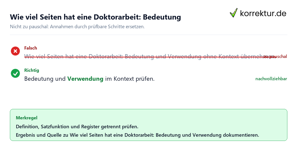 Ungeeignete und belastbare Vorgehensweise bei Wie viel Seiten hat eine Doktorarbeit: Bedeutung und