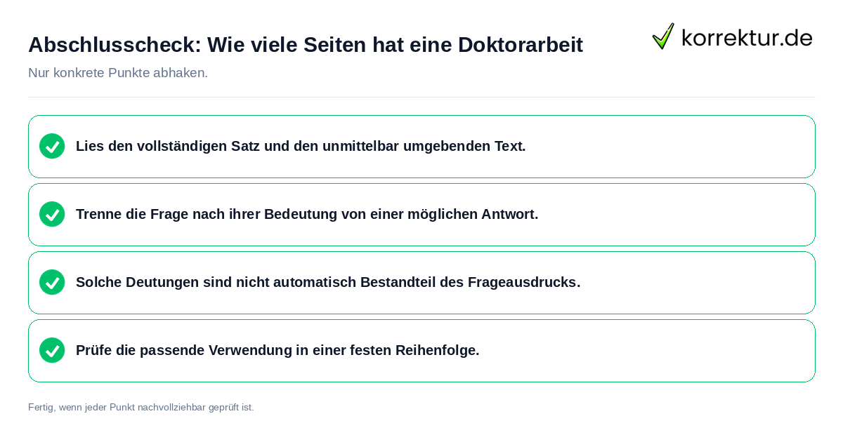 Konkreter Abschlusscheck zu Wie viele Seiten hat eine Doktorarbeit
