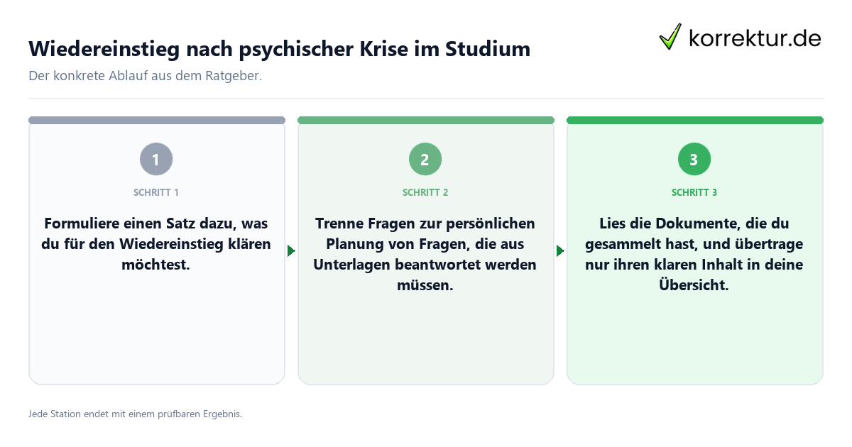 Wiedereinstieg nach psychischer Krise im Studium Konkrete Schritte zu Wiedereinstieg nach psychischer Krise im Studium