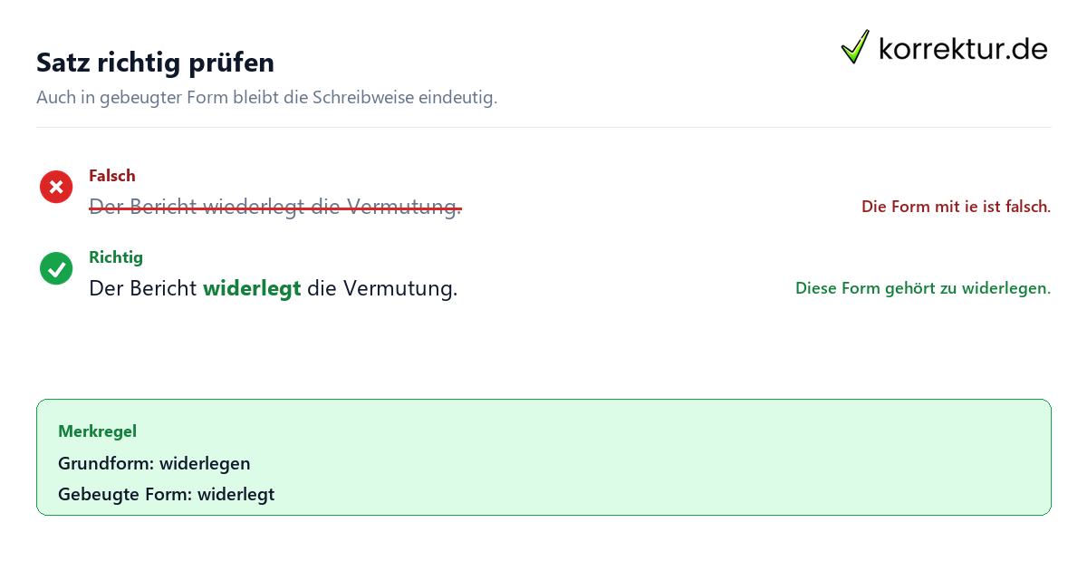 Widerlegen oder wiederlegen: Was ist richtig? Satzbeispiel
