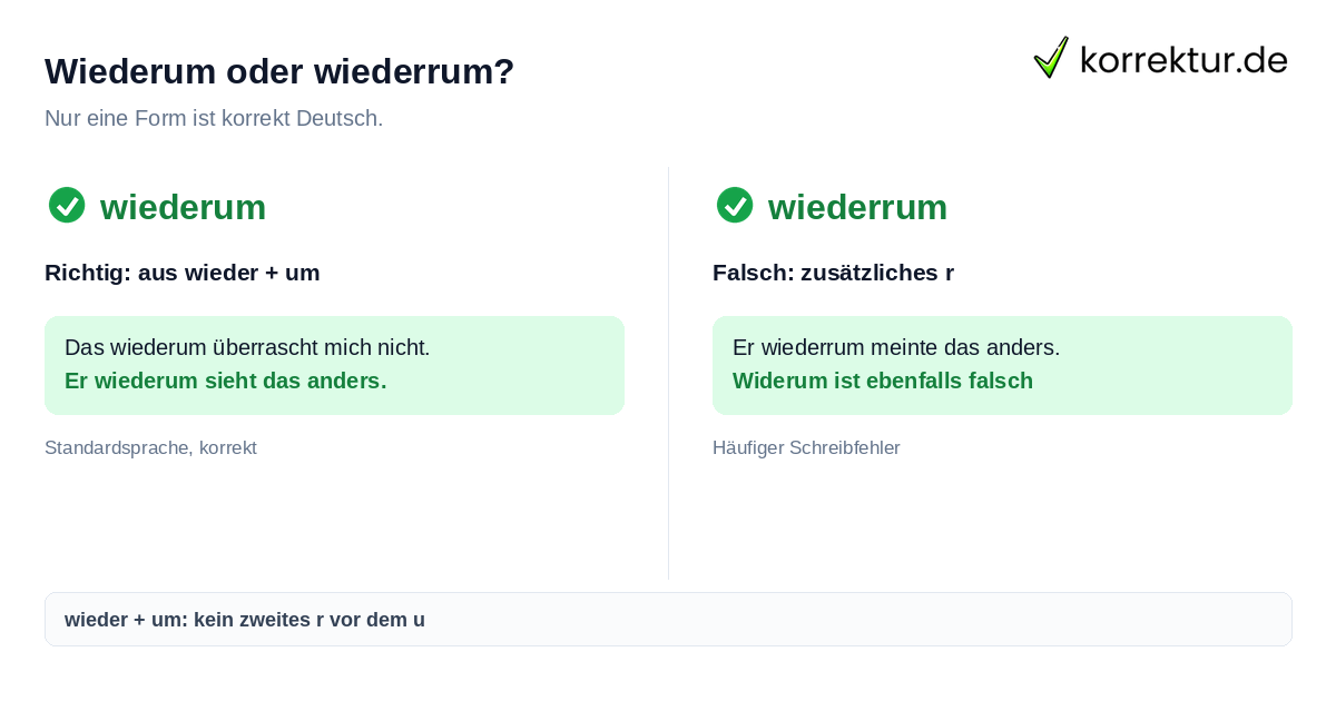 Wiederum oder wiederrum: richtige Schreibweise im Vergleich
