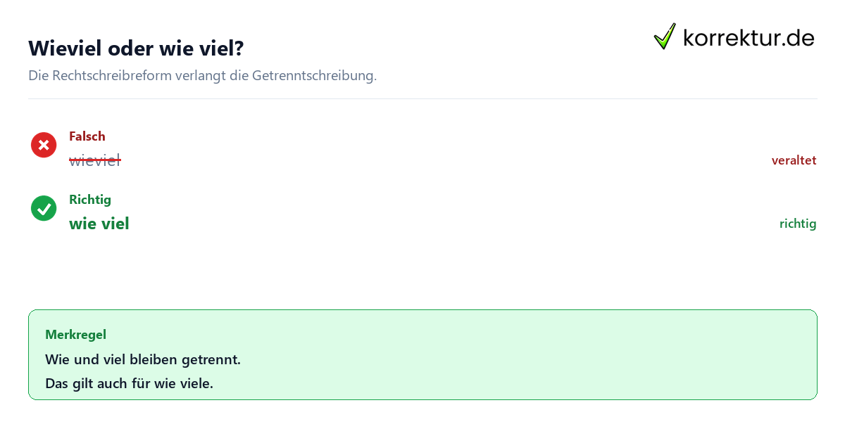 Wieviel oder wie viel: richtige Schreibweise