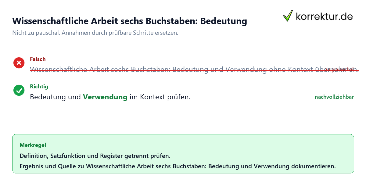 Ungeeignete und belastbare Vorgehensweise bei Wissenschaftliche Arbeit sechs Buchstaben: Bedeutung