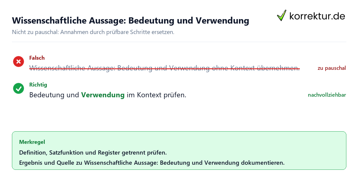 Ungeeignete und belastbare Vorgehensweise bei Wissenschaftliche Aussage: Bedeutung und Verwendung