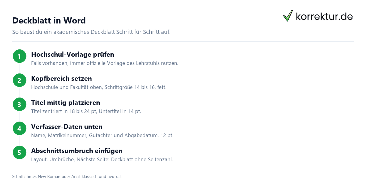 Word: Deckblatt erstellen Word: Deckblatt erstellen