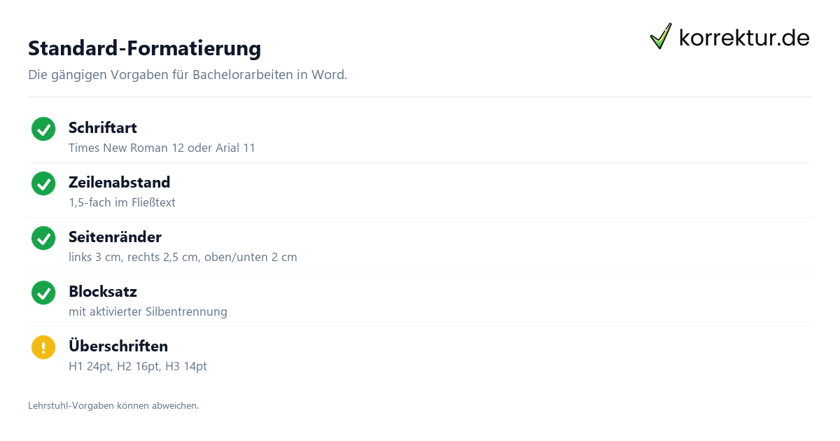 Word für die Bachelorarbeit