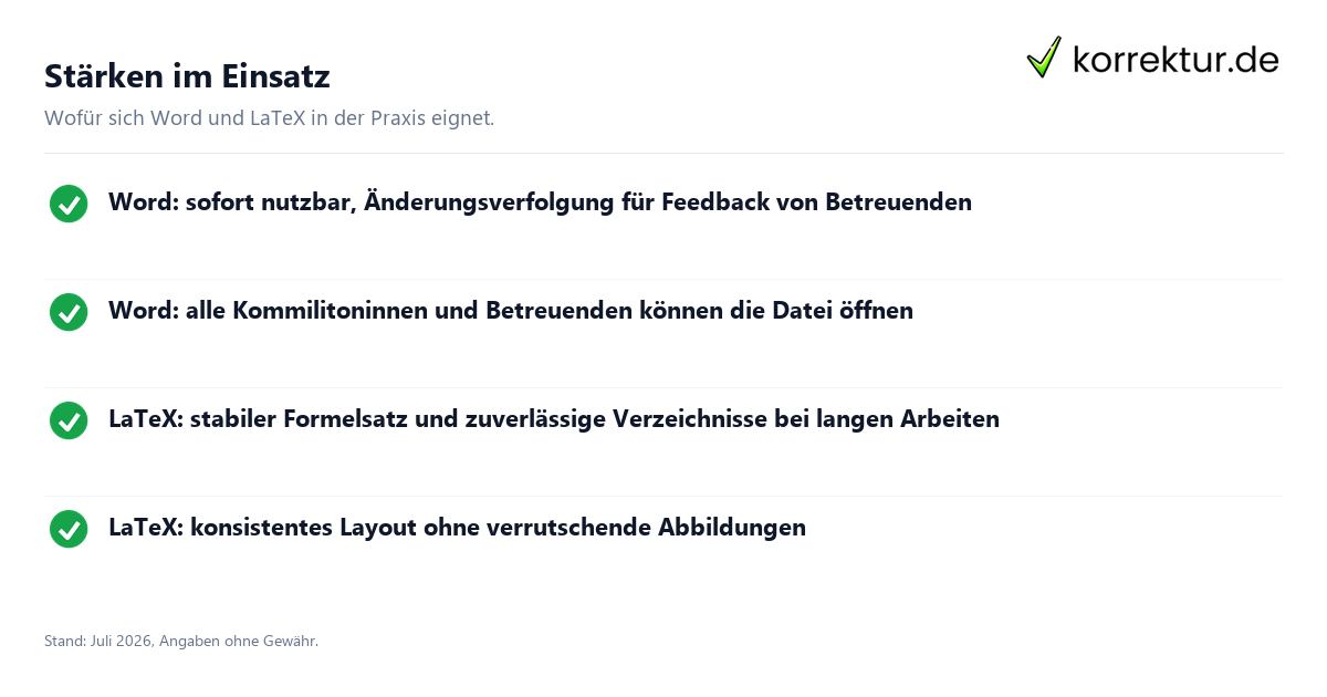 Word oder LaTeX für die eigene Abschlussarbeit: Stärken im Überblick