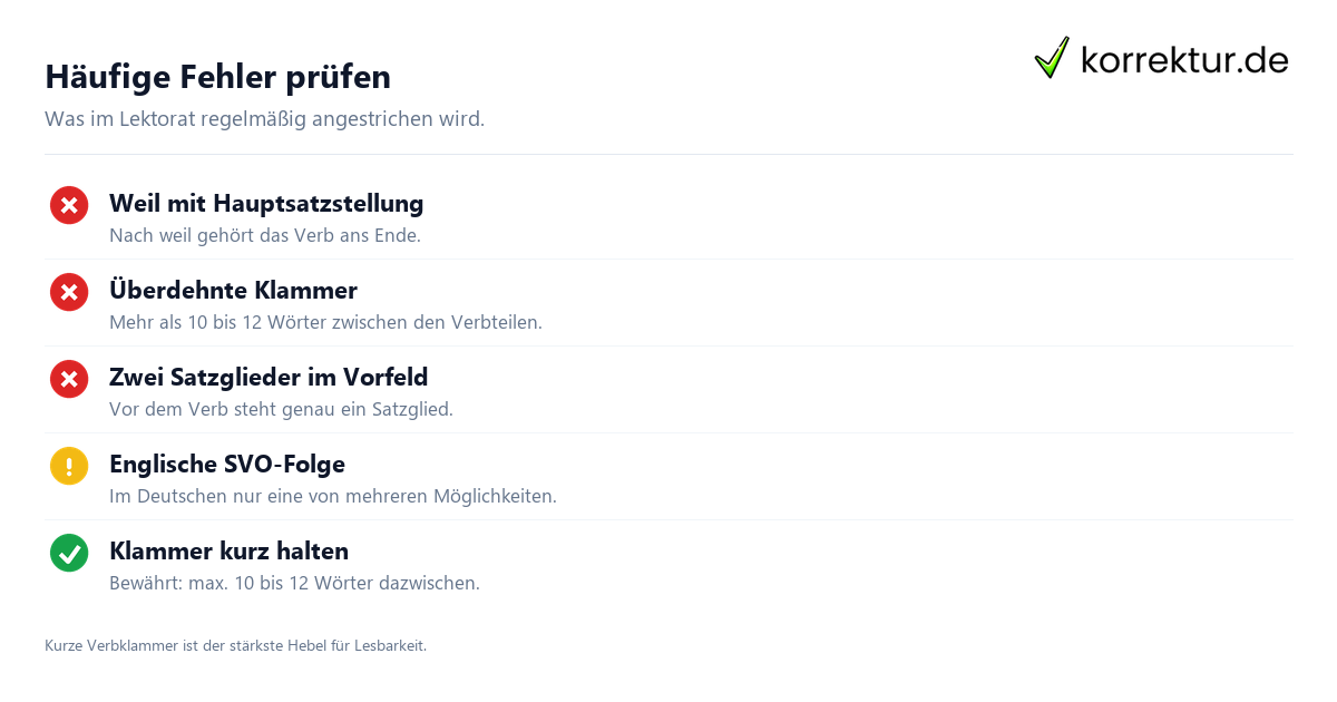 Wortstellung im Satz Wortstellung im Satz