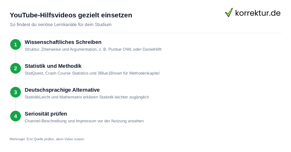 YouTube-Hilfsvideos im Studium: Kanäle nach Themenbereichen finden