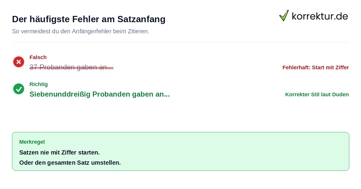 Roter Stift: Falsche Schreibweise von Zahlen in der Hausarbeit