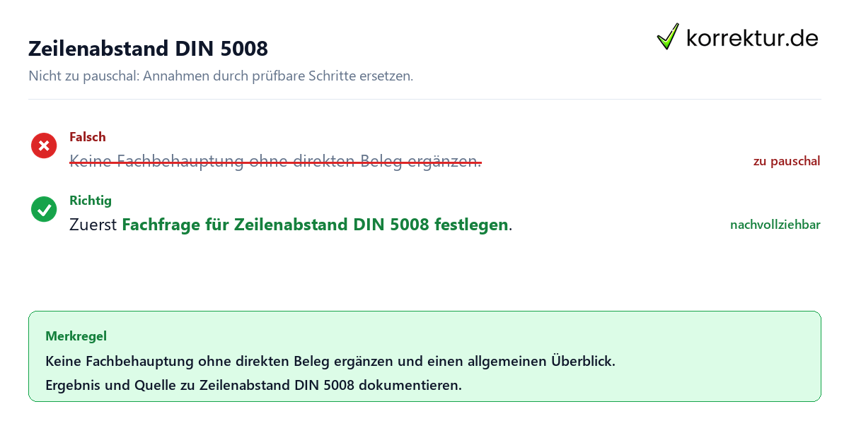Zeilenabstand DIN 5008 Ungeeignete und belastbare Vorgehensweise bei Zeilenabstand DIN 5008