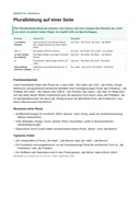 Vorschau der ersten Seite: Pluralbildung: Merkzettel mit Endungen und Ausnahmen