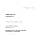 Vorschau der ersten Seite: Praktikumsbericht: Vorlage mit Deckblatt und Gliederung