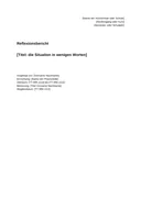 Vorschau der ersten Seite: Reflexionsbericht: Vorlage mit Leitfragen