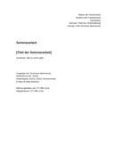 Vorschau der ersten Seite: Seminararbeit: komplette Word-Vorlage